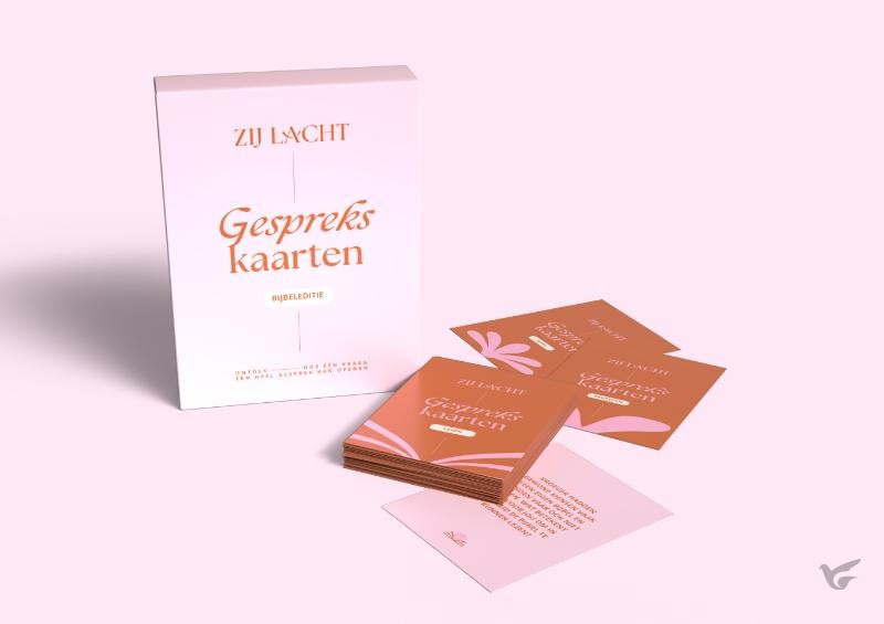 Productafbeelding: voorkant van Zij Lacht gesprekskaarten
