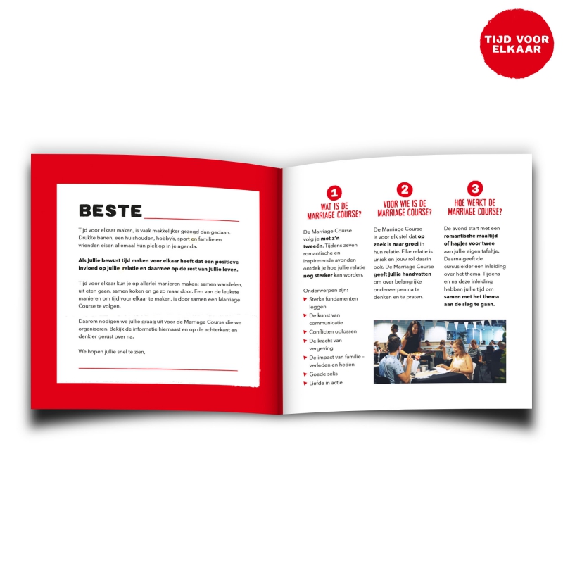 Productafbeelding: achterkant van Tijd voor elkaar Uitnodigingen (40 stuks) 