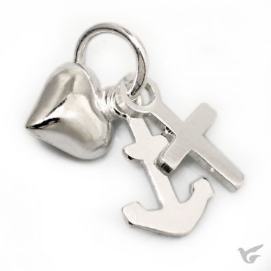 Productafbeelding: voorkant van Silver pendant faith hope love 11mm