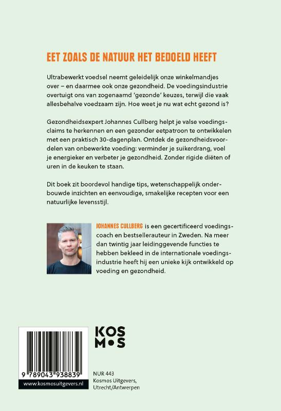 Productafbeelding: achterkant van Gezonder in 30 dagen door onbewerkt voedsel