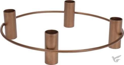 Productafbeelding: voorkant van Advent Candleholder Round Metal 24,5cm d