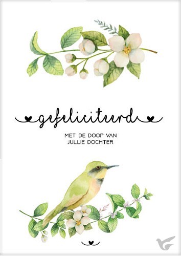 Productafbeelding: voorkant van Kaart gefeliciteerd doop dochter