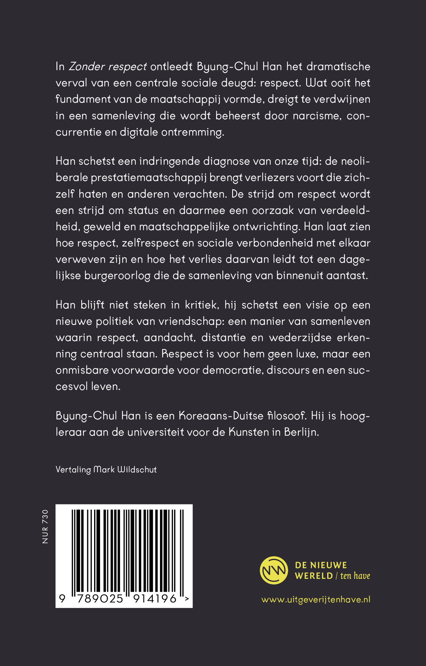 Productafbeelding: achterkant van Zonder respect