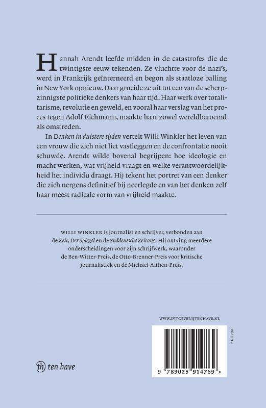 Productafbeelding: achterkant van Denken in duistere tijden