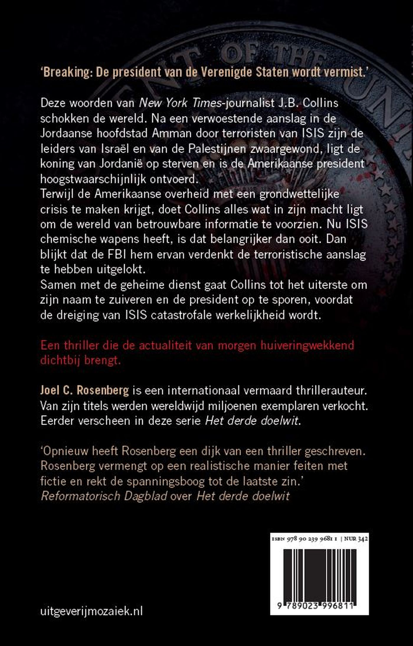 Productafbeelding: achterkant van De eerste gijzelaar