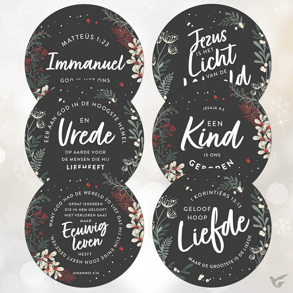 Productafbeelding: voorkant van Voordeelpakje 12 kerstkaarten rond serie