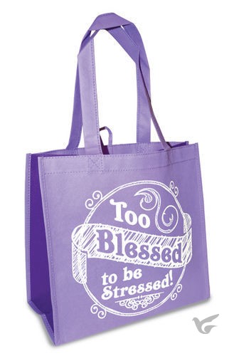 Productafbeelding: voorkant van Eco tote bag Too blessed to be stressed