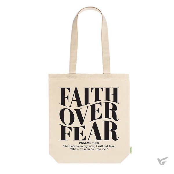 Productafbeelding: voorkant van Faith over Fear Ecru tas