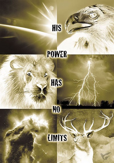 Productafbeelding: voorkant van Poster a4 His power has no limits