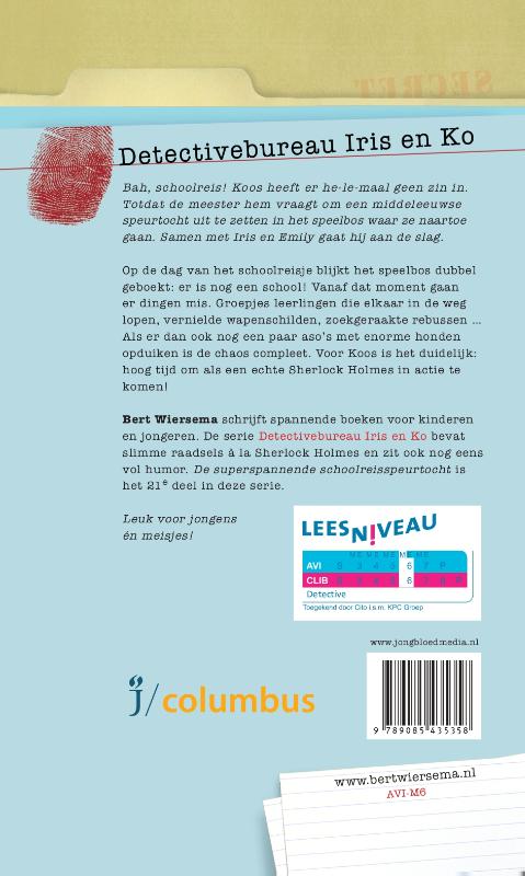 Productafbeelding: achterkant van De superspannende schoolreisspeurtocht