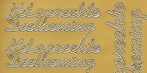 Productafbeelding: voorkant van Stickervel met oprechte deelneming goud