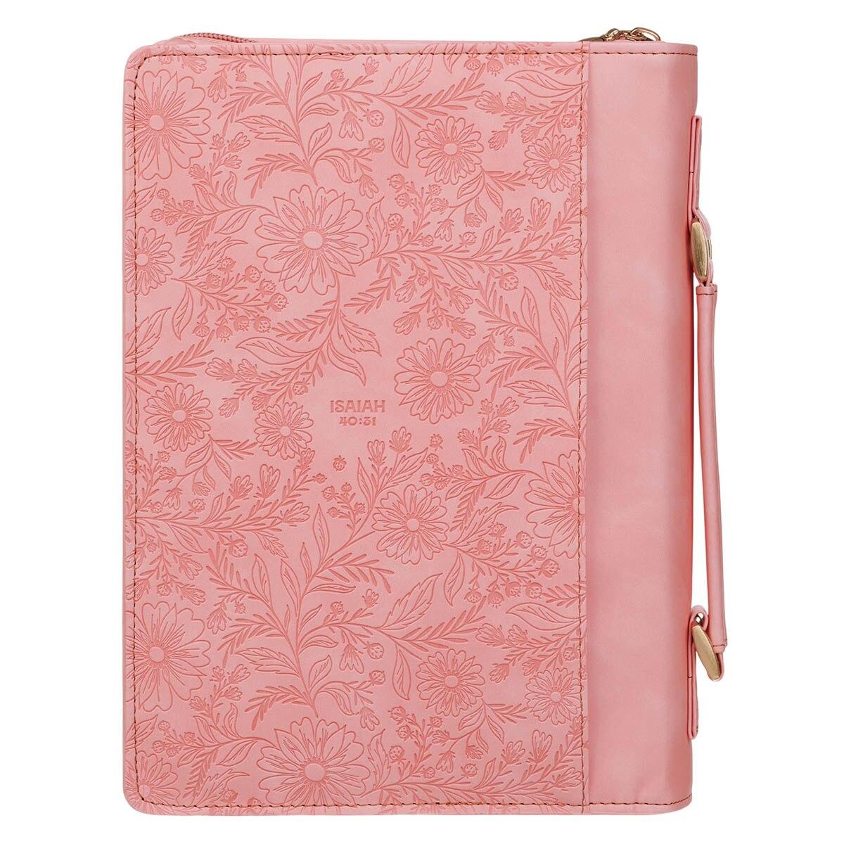 Productafbeelding: achterkant van Those Who Trust In The Lord Isa. 40:31 Bible Cover Fashion Coral Floral
