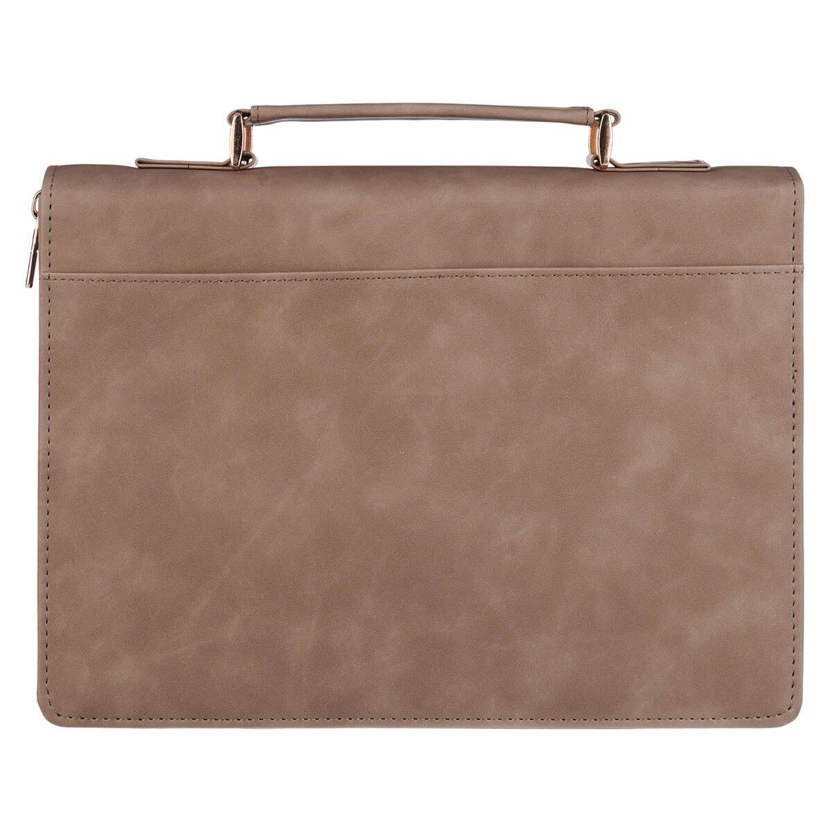 Productafbeelding: achterkant van I Am With You Always Matt. 28:20 Bible Cover Fashion Two-tone Brown